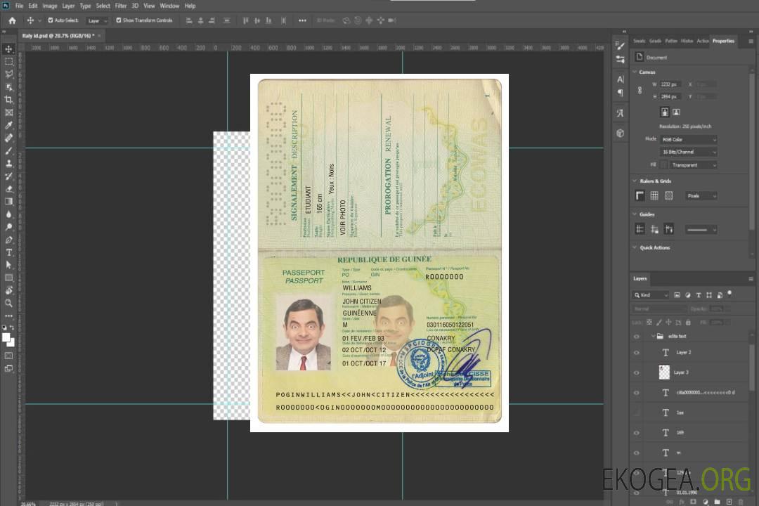 Passeport guinéen version 2 template Passeport guinéen version 2 template